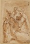 Gandolfi Gaetano-La Madonna col Bambino, San Giuseppe, Sant'Ignazio e San Luigi (recto) - Schizzo di figura virile ammantata